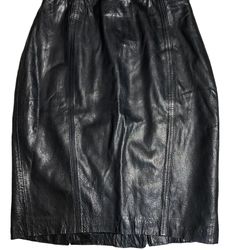 Neto Vintage Leather Pencil Skirt Black Womens Size XS / 0-2