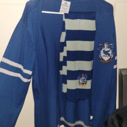 Ravenclaw Scarf And Button Down Sweater (2xL)