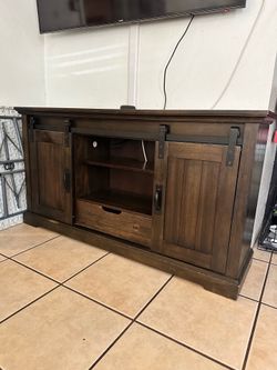 Wood tv stand
