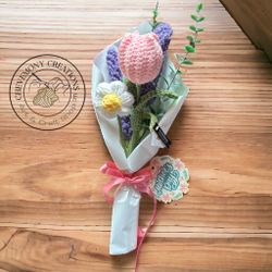 Crochet Flowers Bouquet For Mother’s Day Or Graduation Gift