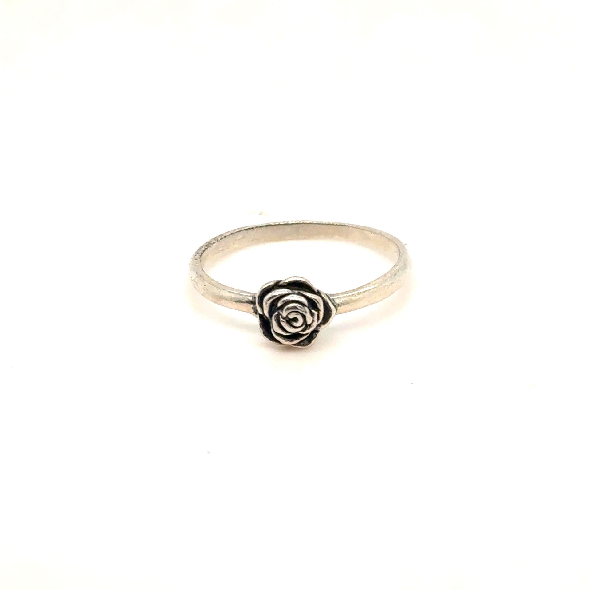 Skinny Sterling Rose Ring