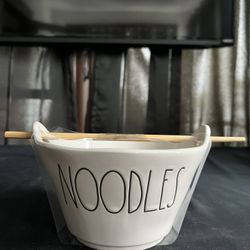 Rae Dunn Noodles Bowl With Chopsticks 