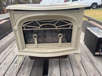 Cream Enamel Gas Stove Fireplace