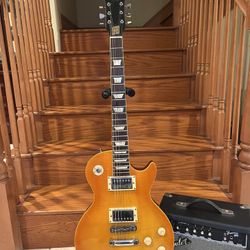 Hondo Deluxe 748 Mark II Japanese Lawsuit Guitar W/ Fender Amp