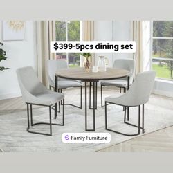 NEW STYLE 5 Pcs Round Table Set 