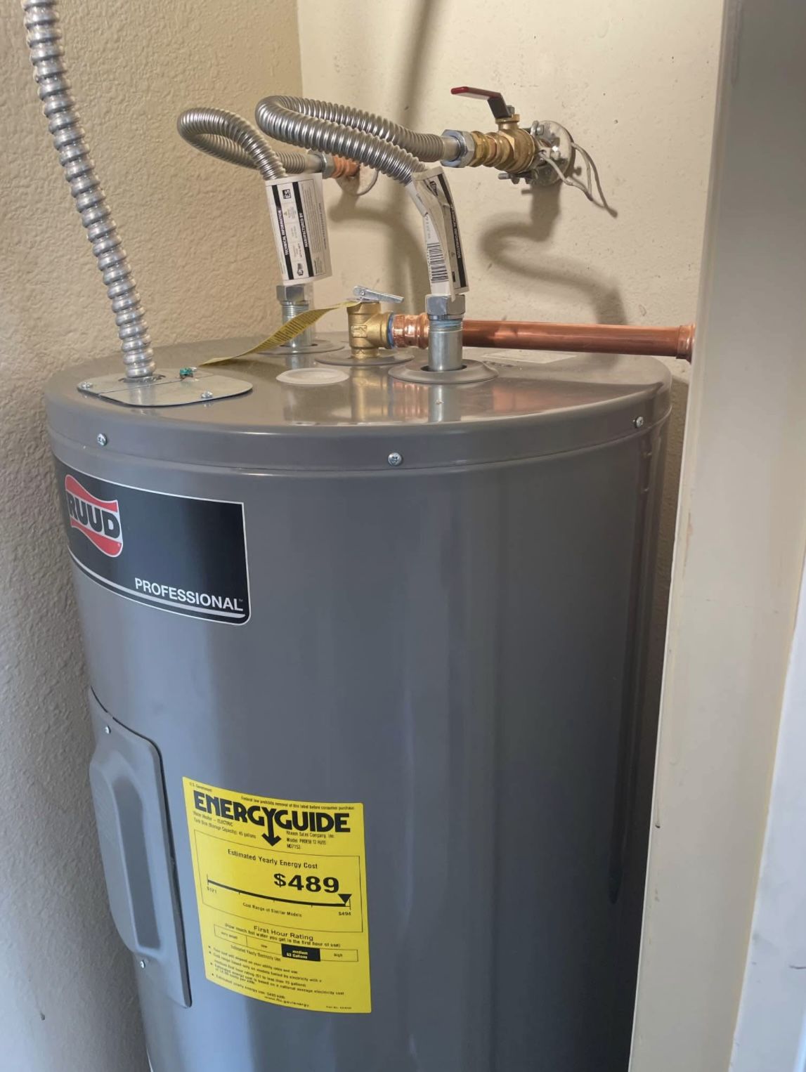 RUUD 50 Gallon Water Heater