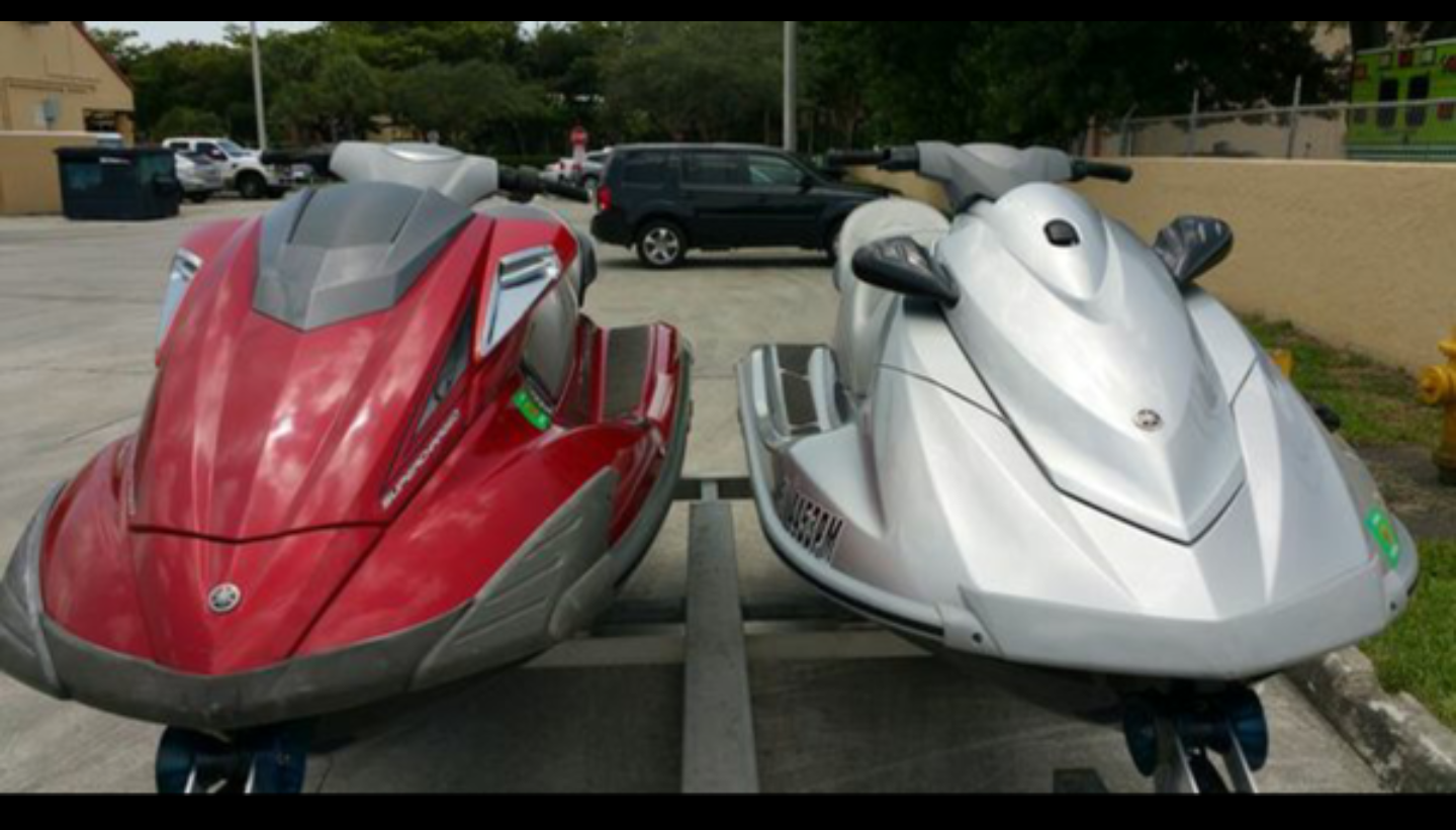 2 Yamaha jet skis w/ double trailer for Sale in Miami, FL OfferUp