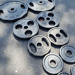 Iron Grip Olympic Plates Urethane Weights Gym Weight Set 