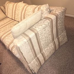 Sofa  Beige/Brown  Removable Cushions 