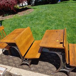 Antique school desks