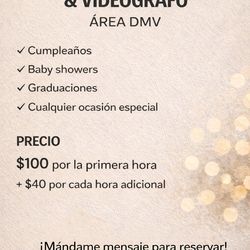 Fotógrafo y Videógrafo de Eventos