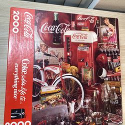 Coca-Cola 2000 Piece Puzzle Vintage 1991 34”x42”
