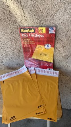 SCOTCH POLY ENVELOPES SUPER STRONG NOT PAPER 5 EACH PACKAGE 4 PACKAGES AVAILABLE $2 EACH OR TAKE ALL $6