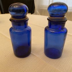 Cobalt blue glass bottles