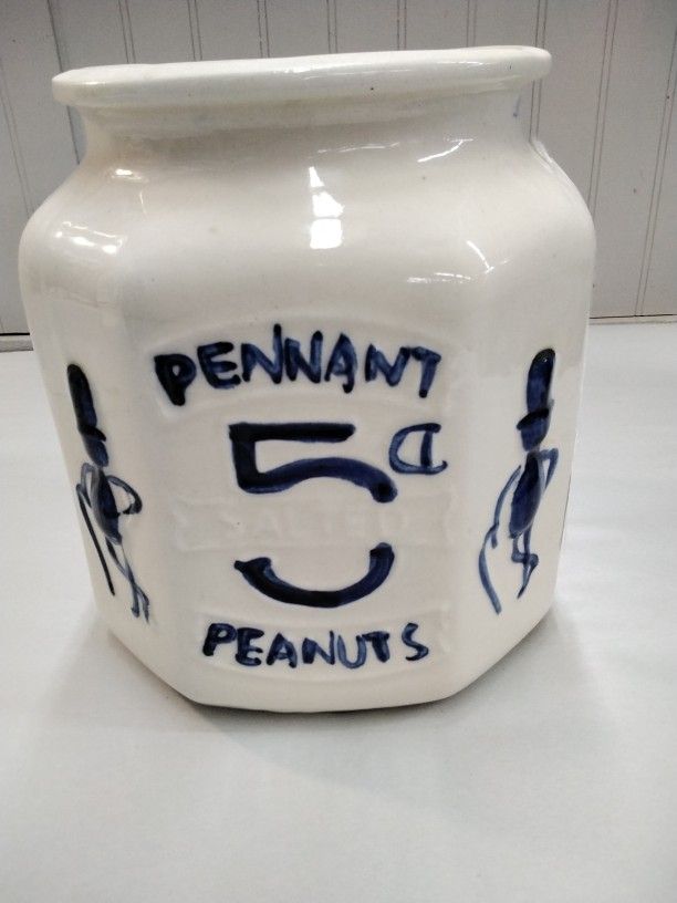 Vintage Pennant Peanut Ceramic Jar- Located In Shelton