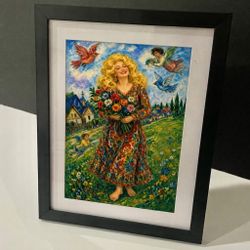 Dolly Parton Framed Matte Paper Art Print , the Queen of Country