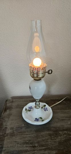 Vintage Oil Lamp Style Electric Table Lamp