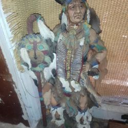 Native Warrior Statue 