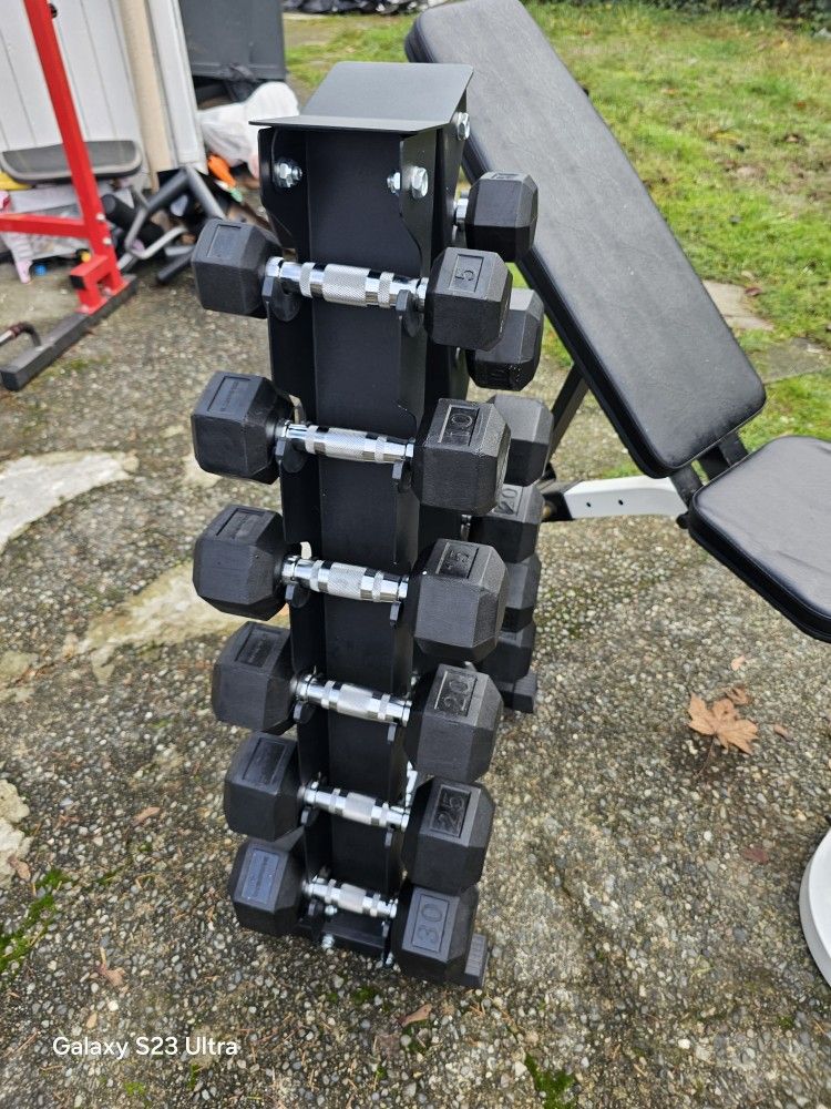 Dumbells Weights With Rack And Weight Bench
