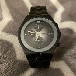 Unisex Fossil Diamond Dial Chronograph Watch