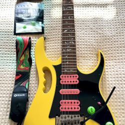 Ibanez Jem Jr 1P-02 Yellow W/ DiMarzio Strap