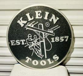 Klein Tools 12" Sign Est 1857 Black & White Logo Metal