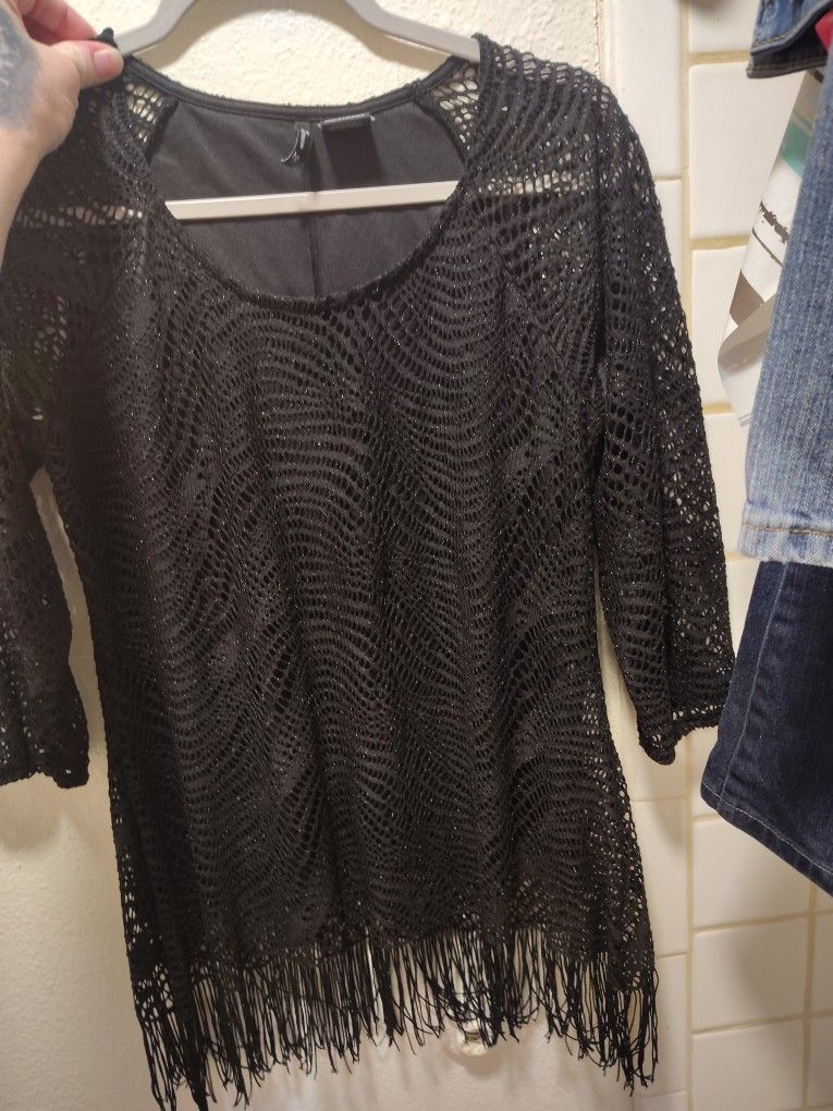 New Direction Fringe Lace Shirt