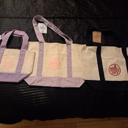 Trader Joe's Large Lavender bag , Large Navy Blue bag and Mini lavender bag