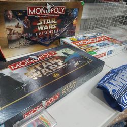 2 Star Wars Monopoly+2 Star Wars Galactic Battleship Games 