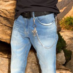 Cross Pants Chain for Men Women,Jeans Chain,Keys Chain,Bag Chain,Biker Wallet Chain,Streetwear Punk Hip Hop Unisex Style