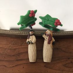Festive Snowman and Holly Pins ☃️🎄  