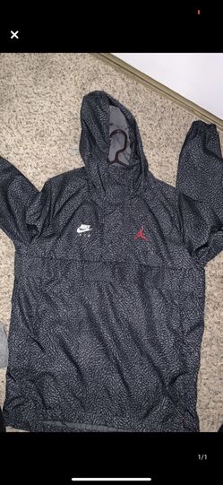 Nike Air Jordan Wings 1988 Anorak Jacket Dark Grey Elephant Print Sz L