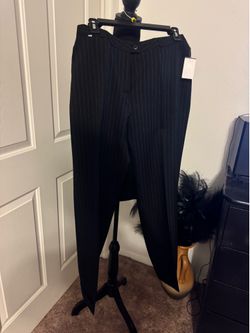 Women’s slack style dress pants straight leg pin strips