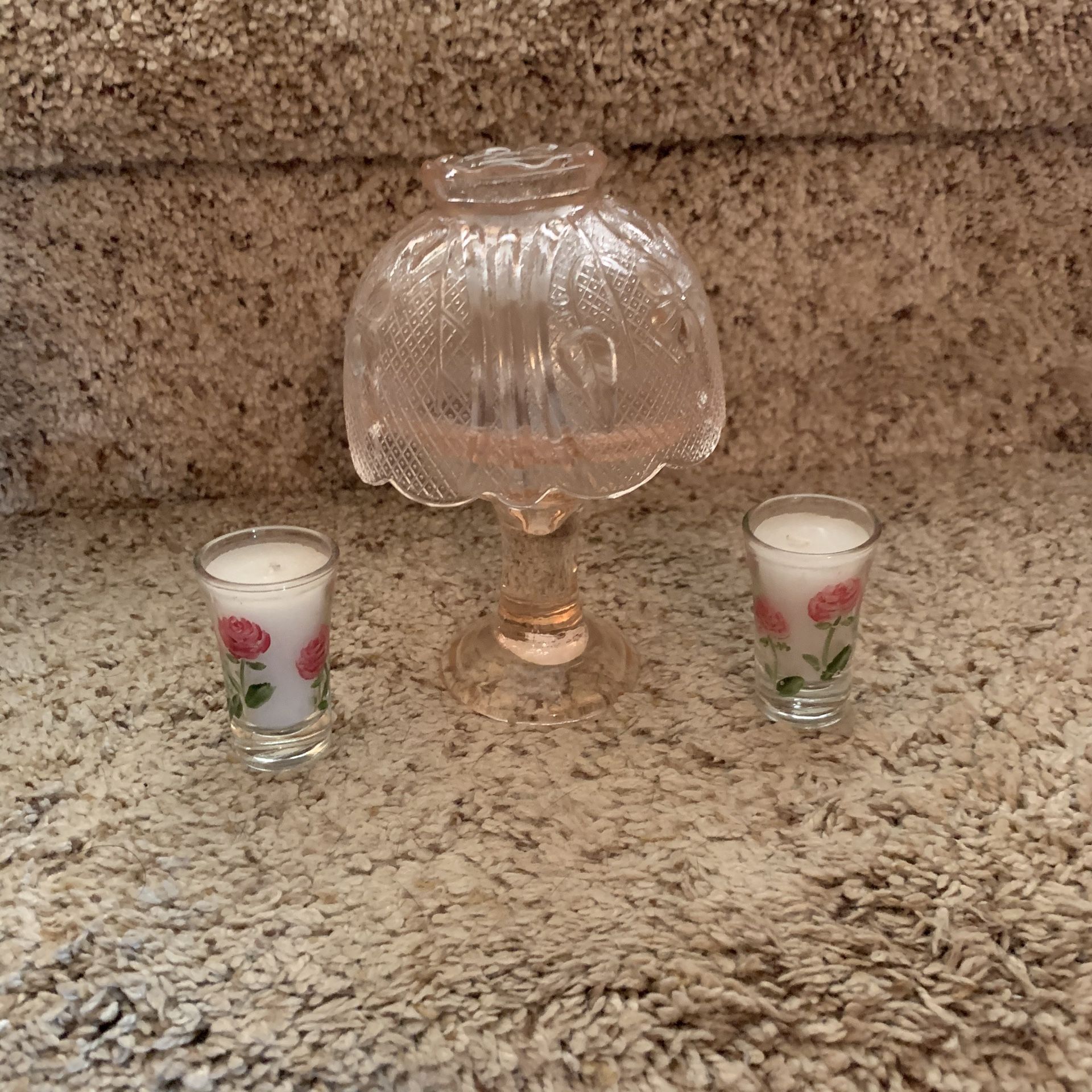 Pink hurricane tea light