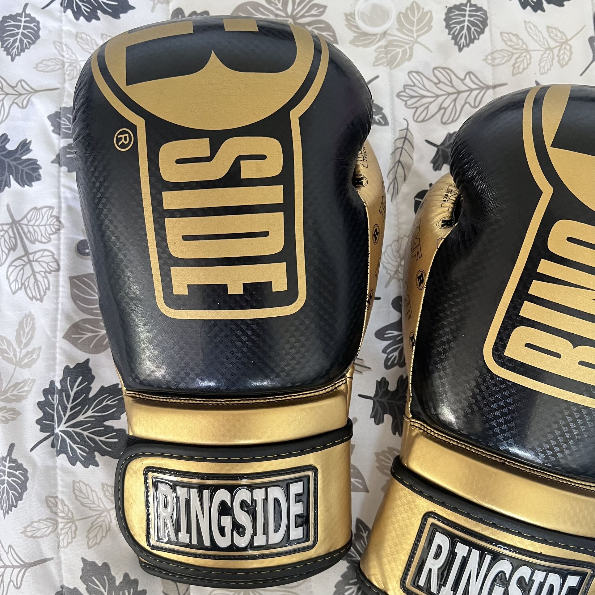 Ringside Boxing Gloves, Color, Gold, Black Size 16 OZ