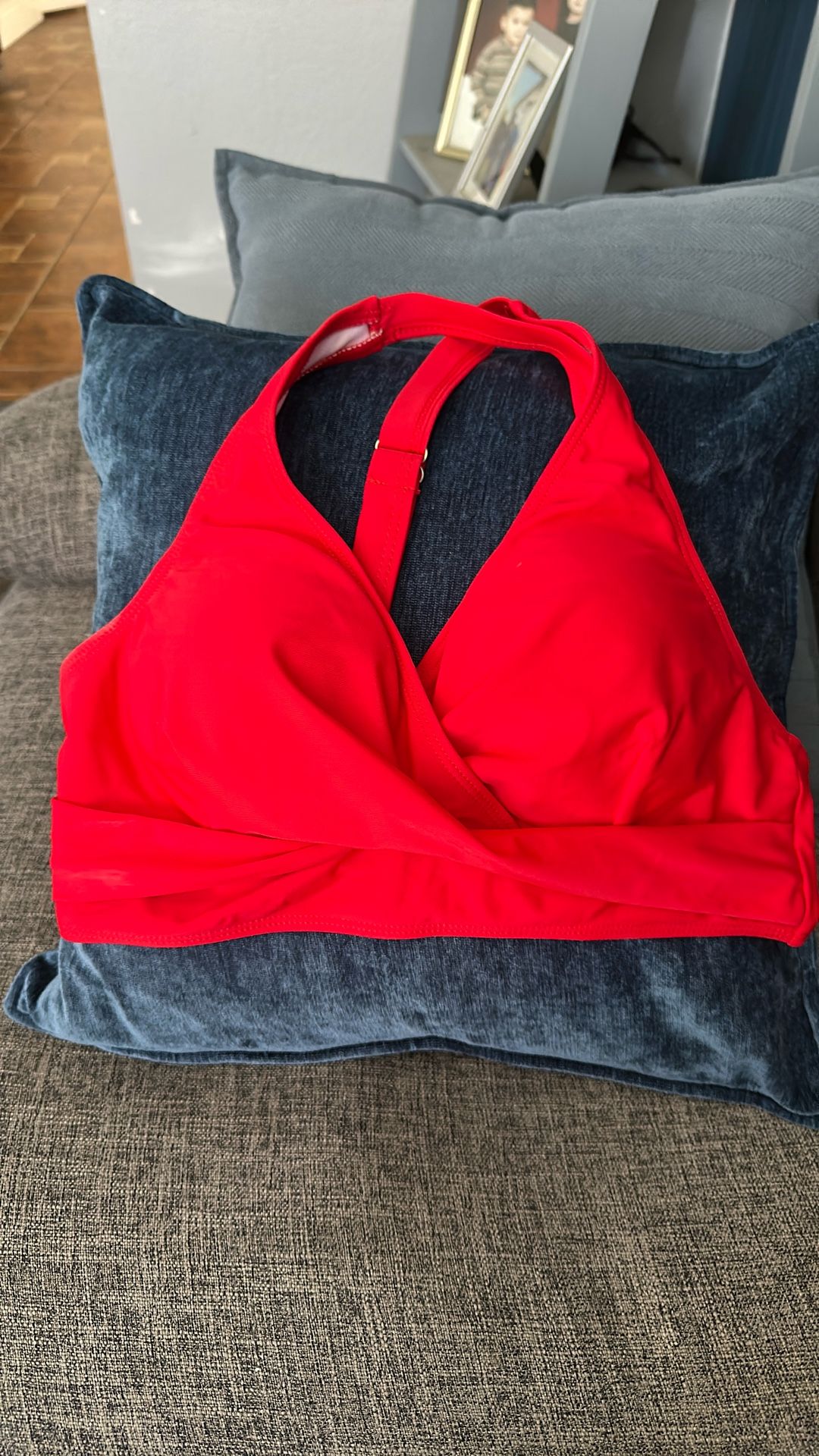 Red Swim Suit Top Med