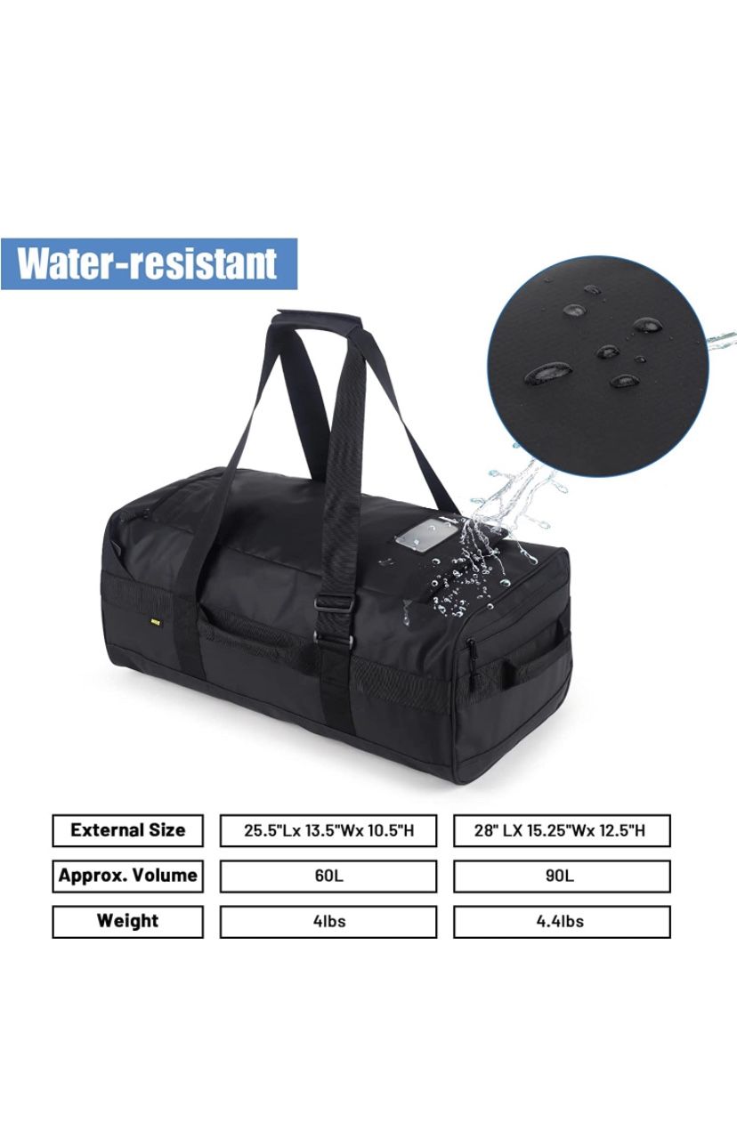 Convertible Heavy Duty Duffle Bag With Backpack Straps