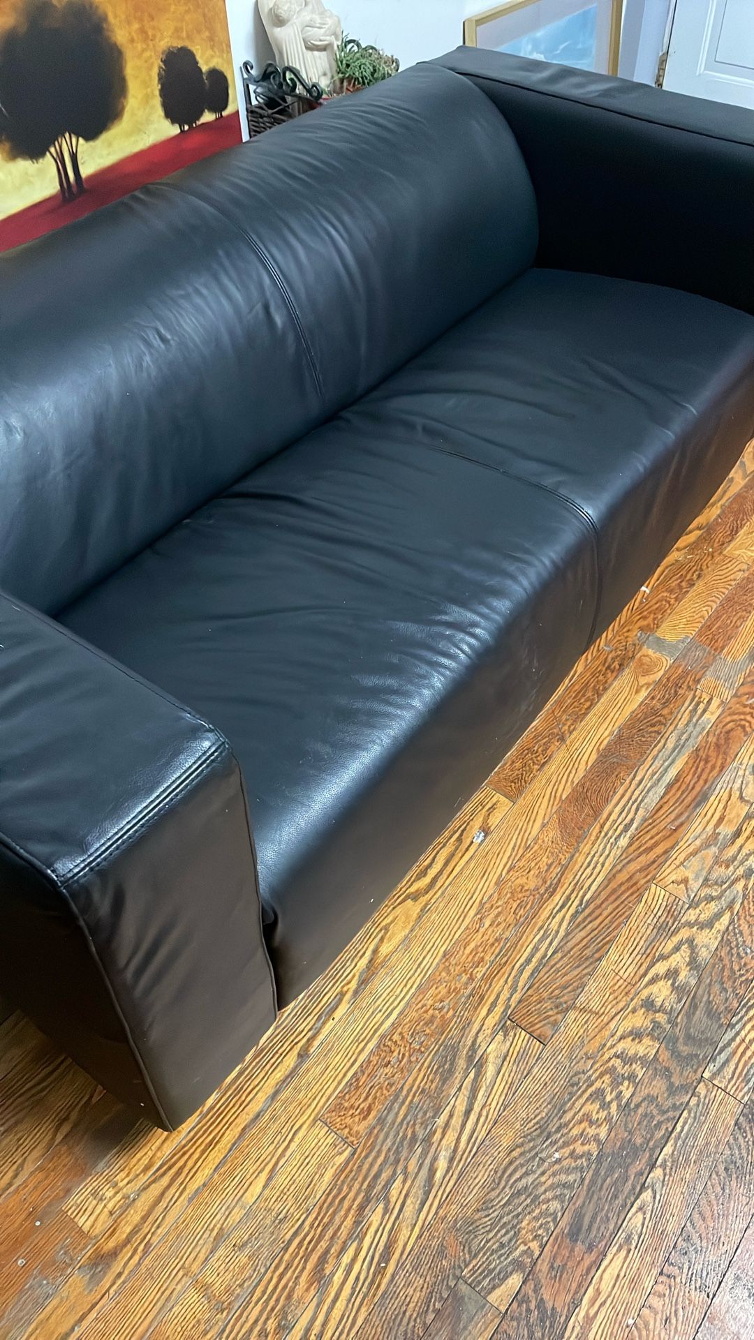 Real Black Leather Sofa