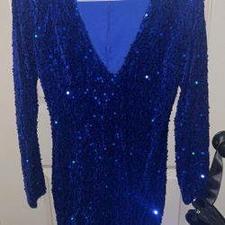 Blue Sequins Dress
