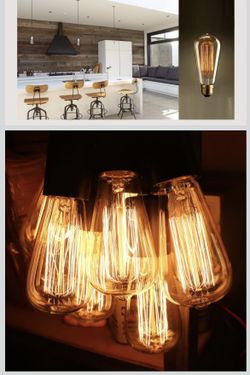 Brand New. Kiven Pack of 6 Vintage Edison Light Bulbs with Squirrel Cage Filament