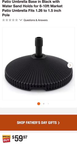 Patio Umbrella Base in Black with Water