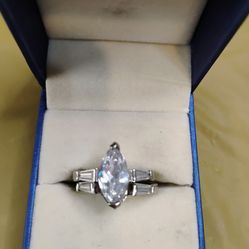 Marquise Cut Cubic Zirconia Engagement Ring