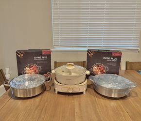 Electric Hot Pot + 2 Stainless Steel Hot Pots