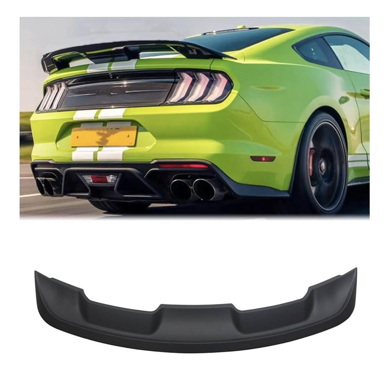New Rear Spoiler Wing for 2015-2023 Ford Mustang Coupe GT350 GT500 2 Door Trunk Wing ABS Matte Black Painted Rear Trunk Wing Spoiler Accessories Exter