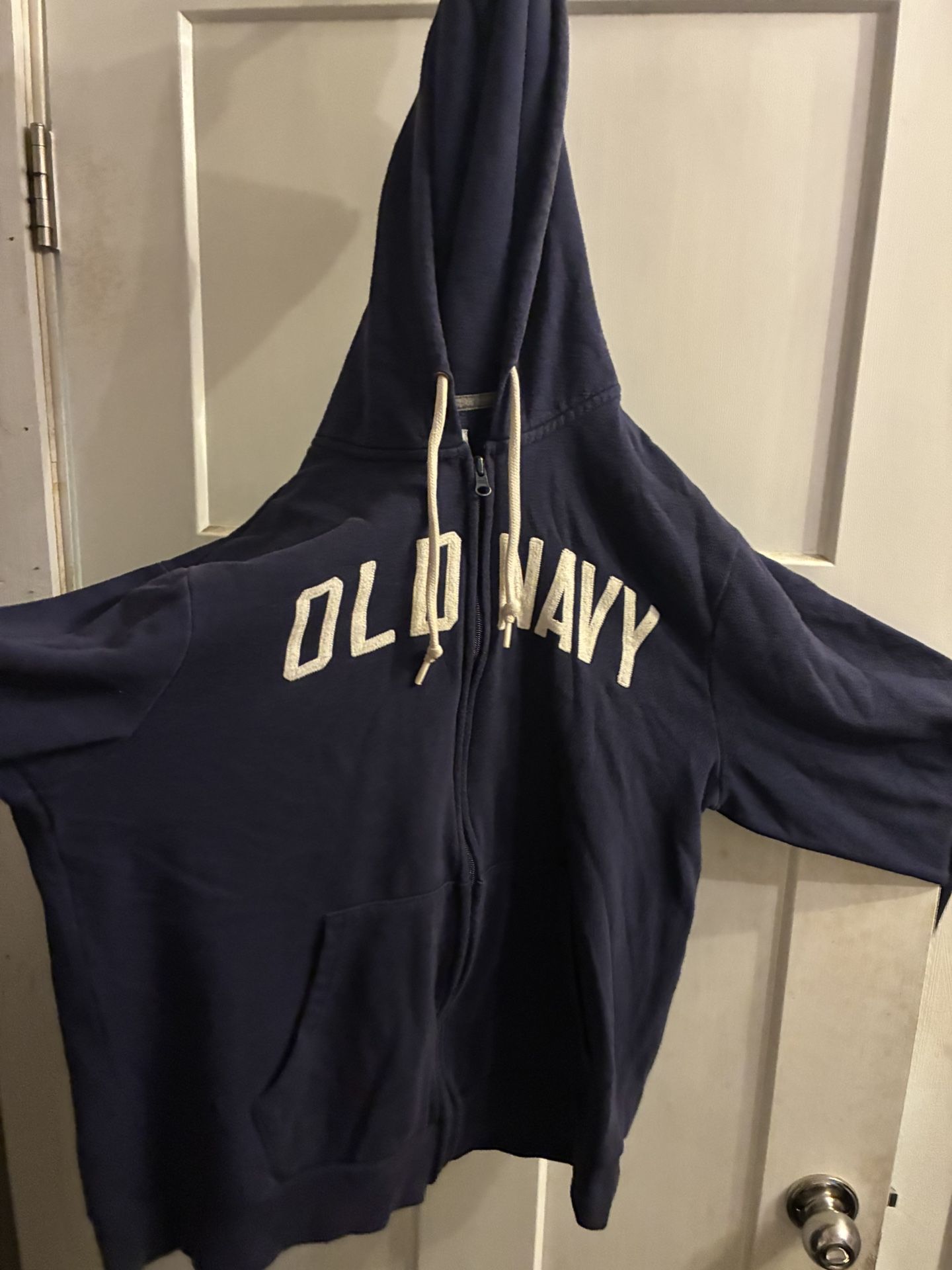OLD NAVY, BLUE NAVY LARGE ZIP UP HOODIE. 