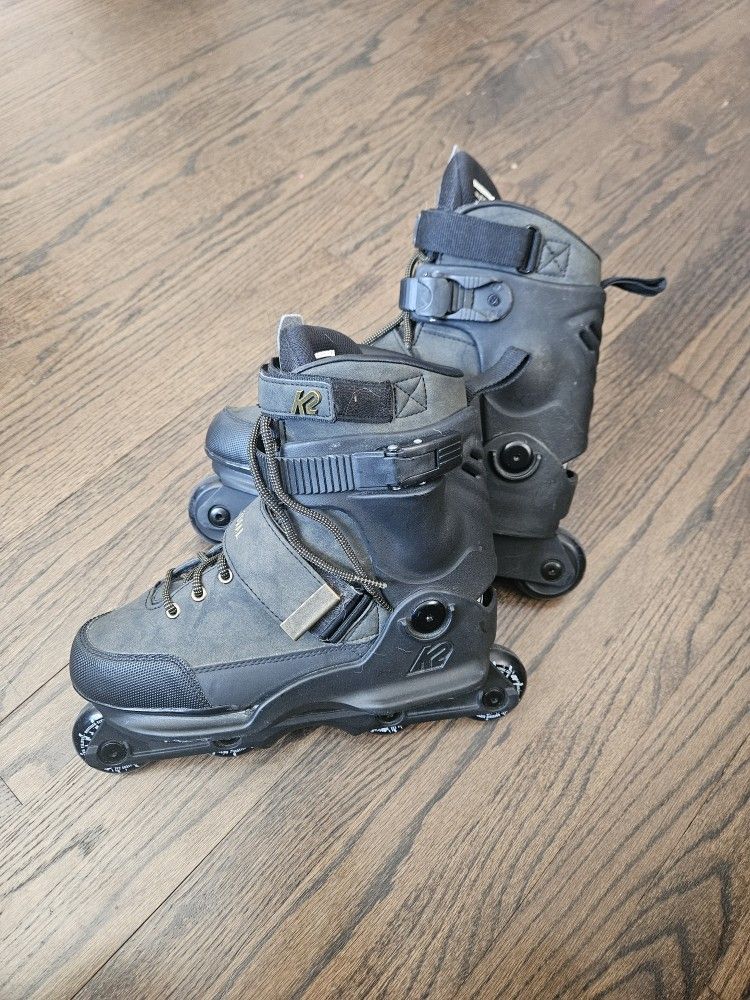 K2 Unnatural Aggressive Inline Skates Black - Size 7.5