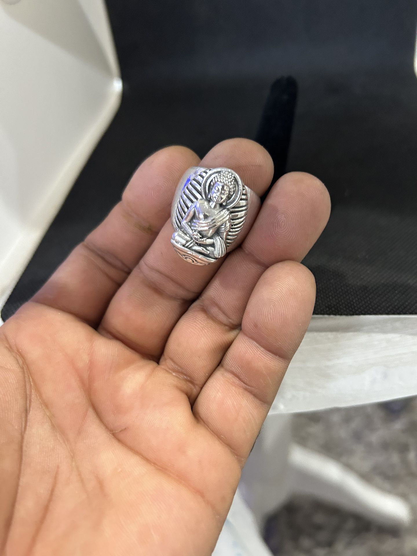 Buddha Ring Solid Silver 
