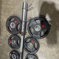 5 Foot Olympic Bar And Weights