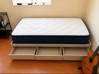 Twin bed with drawers