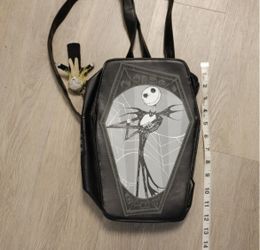 Disney Nightmare Before Christmas Jack Skellington Coffin Shaped Black Backpack